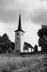 Hovsta kyrka, exteriör.
Bilden tagen för vykort.