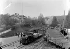 Falerums järnvägsstation, stationshuset, järnvägen, tåg.
Västervik - Åtvidaberg - Bersbo Järnväg, WÅBJ lok 5 