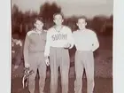 Friidrott, Eyravallen 1946. Spjutkastare: P.O Berglund t.h, Toivo Hyttynen och Tapio Rautovaara, Finland.