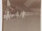 Invigning av Örebro Idrottshus 1 sept. 1946.
 Inmarsch.