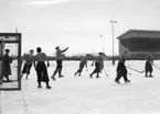 Bandymatch, landskampen Sverige-Norge på Eyravallen.