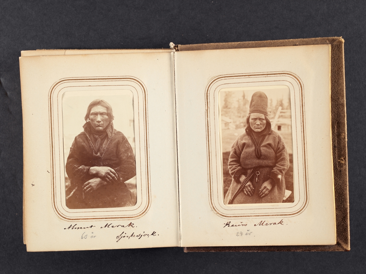 Fotoalbum med porträtt tagna under von Dübens expedition till Lappland, 1868.