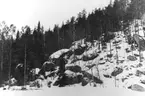 Klipparti vid Södra Vitsand Tärn, nära Vitsandsbäcken.
Vinterbild.
9 mars 1945.