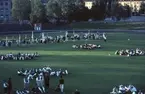 Folkdans och spelmansstämma i Örebro 16-19 juli 1965 i samband med Örebros 700 årsjubileum.
Fannborg på innerplanen på Eyravallen.