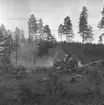 Pyromanbränderna i Kopparberg den 19 juni 1961. Brandsläckning.