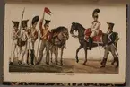 Sachsiska trupper. Uniformsteckning av Carl Johan Ljunggren tryckt i boken Minnesanteckningar under 1813 och 1814 års kampanjer uti Tyskland och Norge, utgiven 1855.