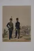 Plansch med uniform för Konungens stab. Plansch i färgtryck efter original av Fritz von Dardel. Ingår i planschsamlingen Den svenska och norske armeens uniformer, 1861-1863.