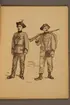 Menig vid fotfolket iförd paraduniform m/1906 och fältuniform m/1906. Illustration av Carl Hellström i skriften Huvudsakliga innehållet af Generalorder den 26 okt. 1906 n:r 1170-1176.