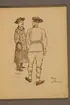 Korpral och menig vid rytteriet iförda uniform m/1906. Illustration av Carl Hellström i skriften Huvudsakliga innehållet af Generalorder den 26 okt. 1906 n:r 1170-1176.