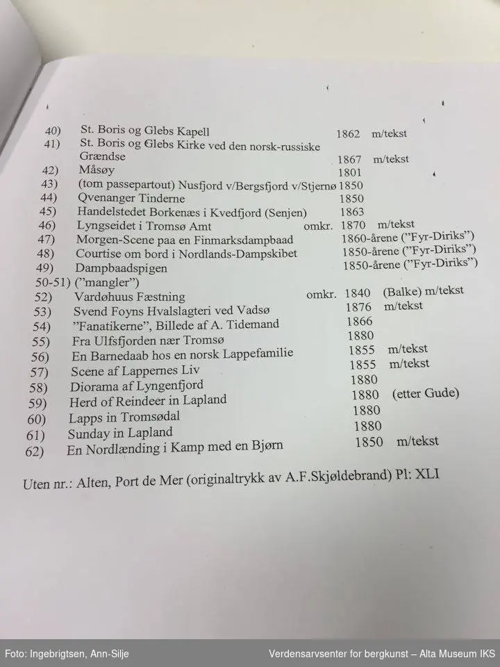 Hovedsakelig fra Troms og Finnmark (Jfr. vedlagt liste)