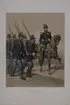 Plansch med uniform för Indelta infanteri. Plansch i färgtryck efter original av Fritz von Dardel. Ingår i planschsamlingen Den svenska och norske armeens uniformer, 1861-1863.