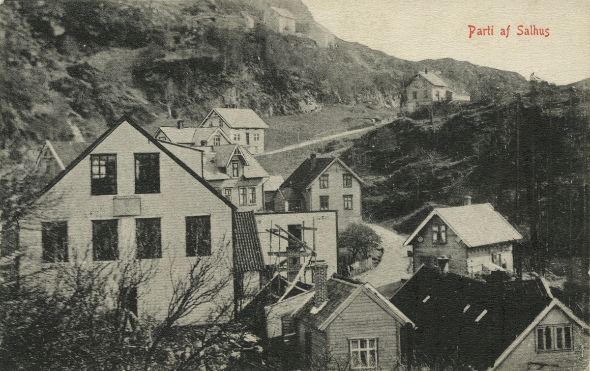 Postkort av Salhus.