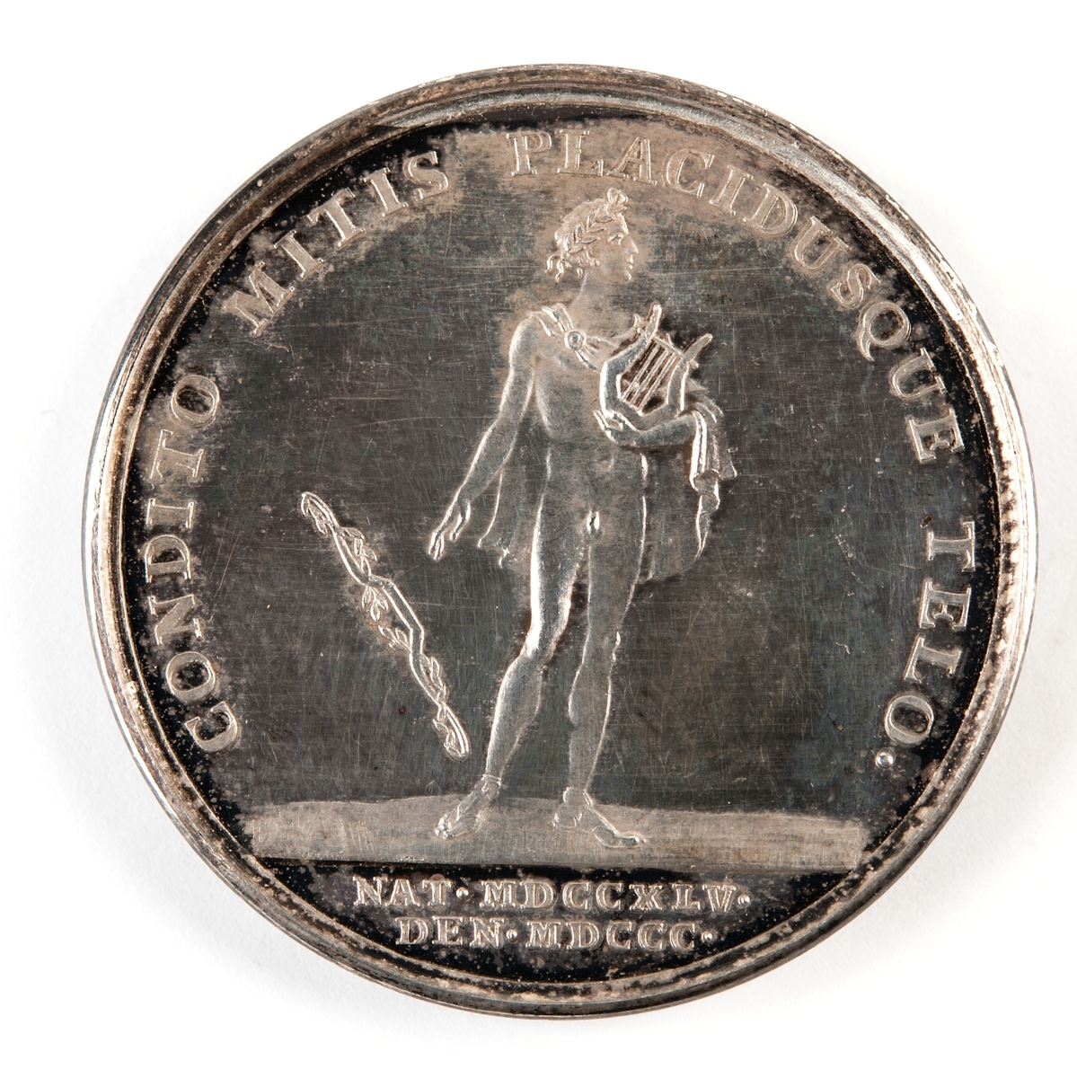 Åtsidan: Porträtt av Ehrensvärd. 
Frånsidan: Orfeus med lyra.