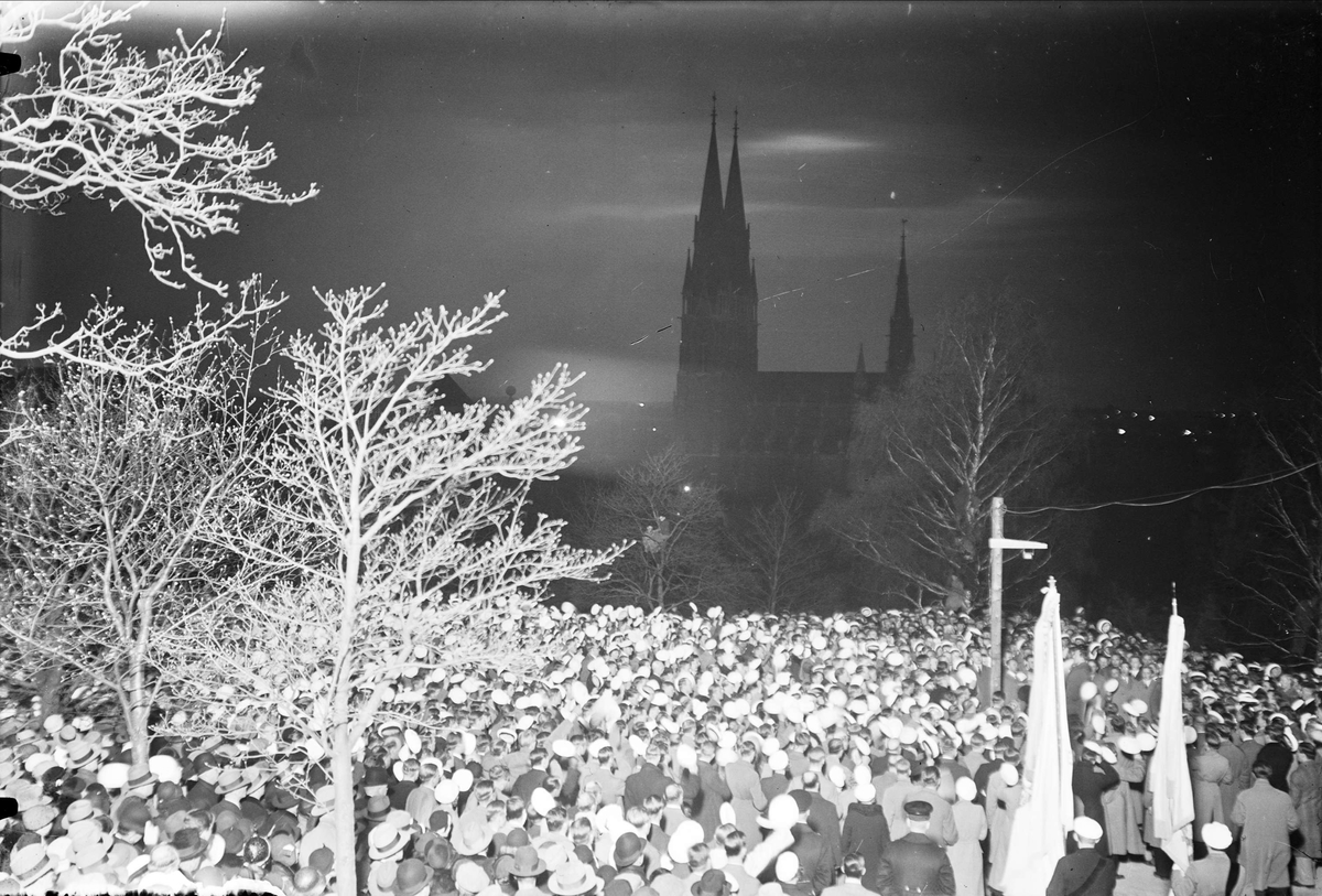Valborgsmässofirande, Slottsbacken, Uppsala 1933