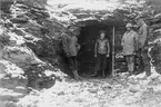 Sveagruvan. Skärpning i övre kolhorisonten å de Geers berg, nordsidan. Spetsbergen. Inkom 1931