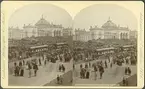 Stereobild med motiv från öppningen av Centennial International Exhibition 1876.