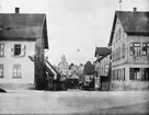 Skioptikonbild med stadsmotiv från Besigheim .
Bilden har förvarats i kartong märkt: Resan 1907. Besigheim 8. 29.