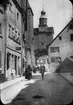 Skioptikonbild med motiv från Rothenburg.
Bilden har förvarats i kartong märkt: Rothenburg I. 1901. Text på bild: 