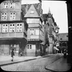 Skioptikonbild med motivfrån Lübeck.
Bilden har förvarats i kartong märkt: Lybeck 1901. 8.