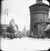 Skioptikonbild med motiv av Laufer Torturm. Torn i stadsmuren, Nürnberg.