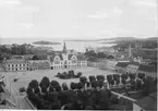 Utsikt över Karlshamn från kloockstapeln 1904. Bild från tidskriften Hemmets bildmaterial.