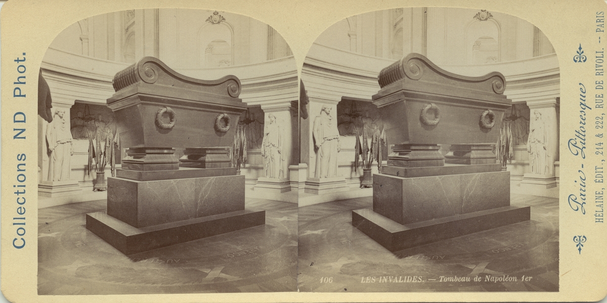 Stereobild med motiv från Napoleons grav i la Dôme des Invalides, Paris.