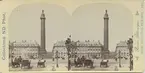 Stereobild med motiv från torget Place Vendôme med monumentet Colonne Vendôme, Paris.