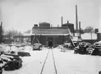 Bångbro Järnverk i Västmanland. Hyttbyggnad, bessemerverk, dolomitbrännugn, vattenkraftstation, blåsmaskinshus och ångkraftstation. 1924.