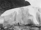 Isformationer på Svartisen, Nordland, Norge.