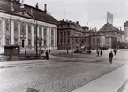 Riddarhustorget med telefongalge i bakgrunden.