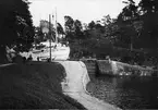 Göta Kanal. Ångbåten Venus vid Carlsborgs slussar.