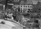 Byggandet av tunneln mellan Björns trädgård och Slussen under Södermalm, Stockholm.