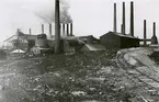 Limhamns Cementfabrik. Fabriken 1908-1914. Från vänster, roterugnar, ringugn och schaktyugnar.