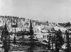 Utsikt från ingenjörsbostaden, Malmbergets gruvor, Norbotten.