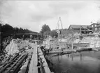 Bultfabriken i Hallstahammars nya damm under byggnad, södra mynningen.