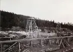 Transportbanor vid Grängesbergs gruvor. Foto för Industriutställningen i Stockholm 1897.