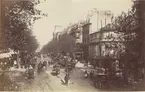 Ur album: Utländska Resan 1890. Gatan Le Boulevard des Italiens, Paris.