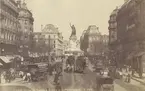 Ur album: Utländska Resan 1890. Gatan La rue de Temple med place de la République, Paris.