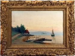 Ukjent tittel [kystlandskap] [Maleri]