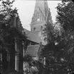 Skioptikonbild med motiv av kyrka i Schaffhausen eller Stuttgart.
Bilden har förvarats i kartong märkt: Resan 1906. Schaffhausen 5. Stuttgart 2.