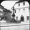 Skioptikonbild med motiv från Münnerstadt.
Bilden har förvarats i kartong märkt: Vårresan 1910.Münnerstadt.