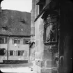 Skioptikonbild med motiv av kirche St. Michael.
Bilden har förvarats i kartong märkt: Resan 1911. Schwäbisch Hall 9. XVI. Text på bild: 