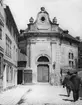 Skioptikonbild med motiv från Halberstadt.
Bilden har förvarats i kartong märkt: Vårresan 1909. Halberstadt 8. XII.