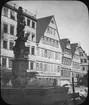 Skioptikonbild med motiv från Tübingen.
Bilden har förvarats i kartong märkt: Resan 1908. Tübingen 7.