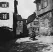 Skioptikonbild med motiv från Horb eller Tübingen.
Bilden har förvarats i kartong märkt: Resan 1908. Tübingen 7. V. Text på bild: 