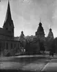 Skioptikonbild med motiv av slottet Johannisburg i Aschaffenburg.
Bilden har förvarats i kartong märkt: Resan 1908. Aschaffenburg 7. XXVIII.