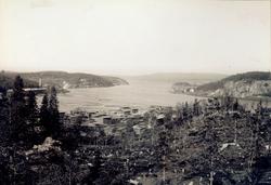 Vy över Ångermanälven. Till vänster i bild ser man Strömnäs 