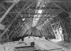 Varmhuset över stora skibordet under uppförande februari 1913.