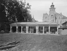 Trämassefabrikernas monter vid Karlstadsutställningen 1903. Bild från tidskriften Hemmets bildmaterial.