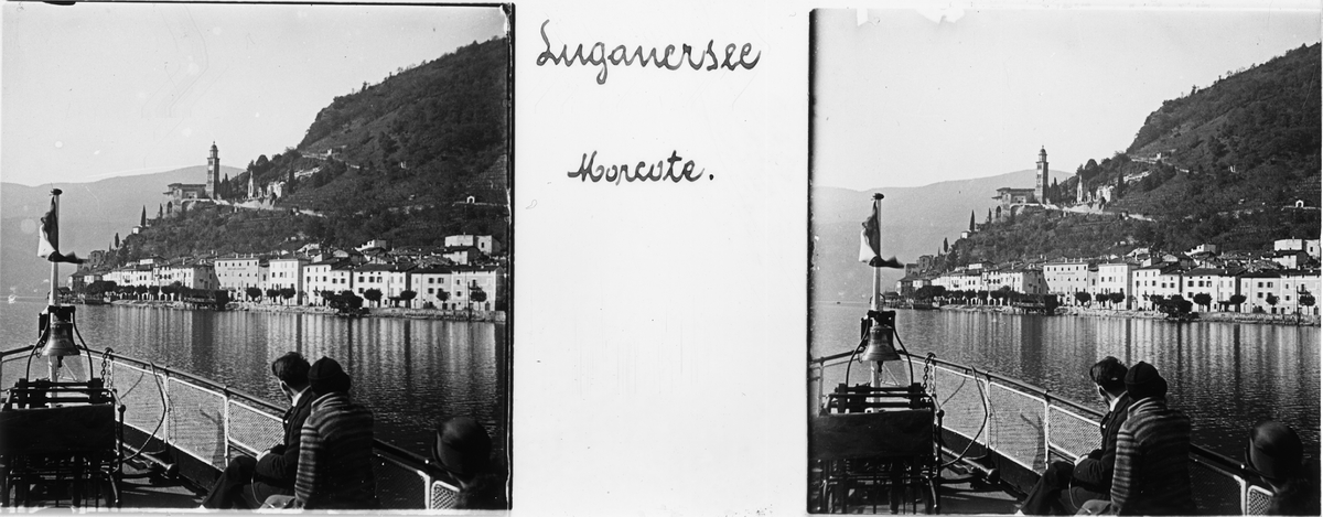 Stereobild, båttur på Luganosjön.